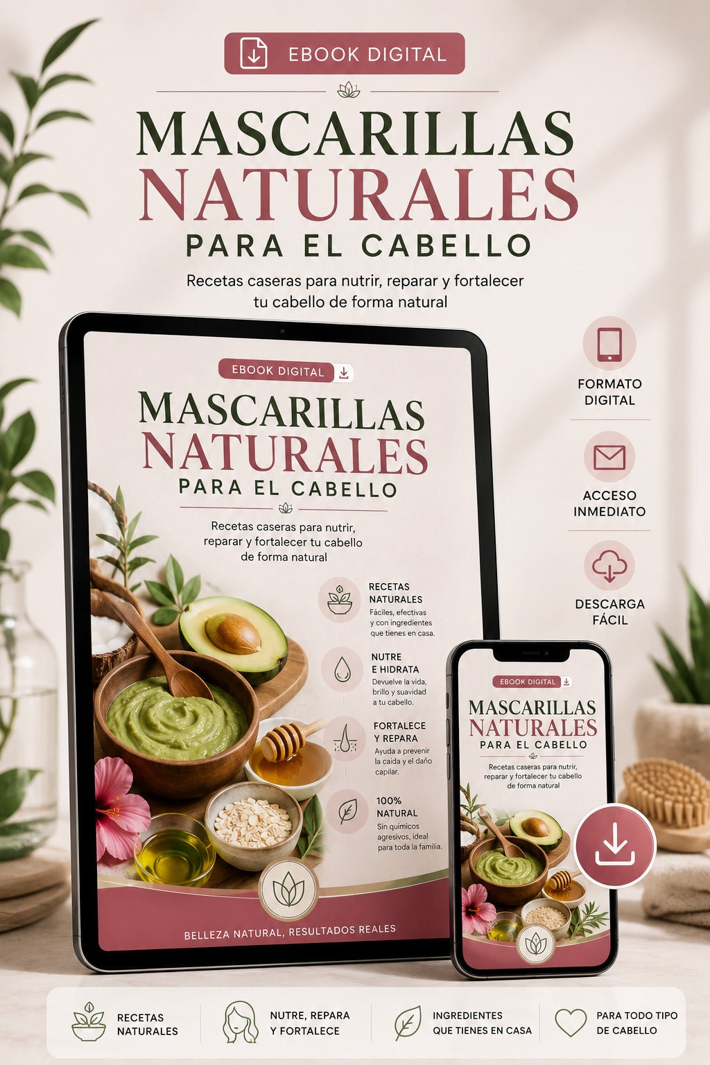 E-book: Mascarillas Naturales Para el Cabello