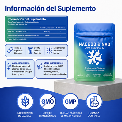 NAC600 + NAD/NAD+ | APOYO DIARIO PARA TU CUERPO