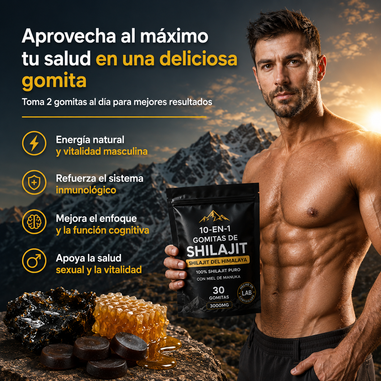 Gomitas de Shilajit Puro del Himalaya