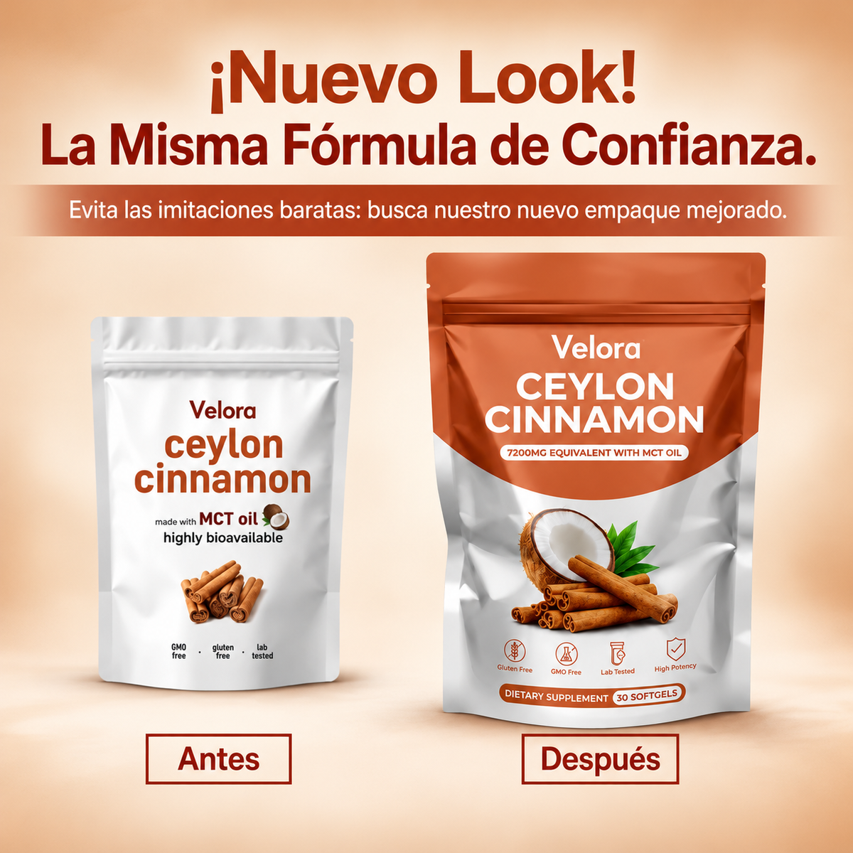 Velora - Cápsulas de Canela de Ceilán 7200 mg